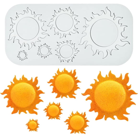 ABPETE Silicone Lace Mold Sun Shape Embossing Cake Molds for Cupcake Decorating Fondant Impression Mat Sugar Craft Mould (H_ Sun)