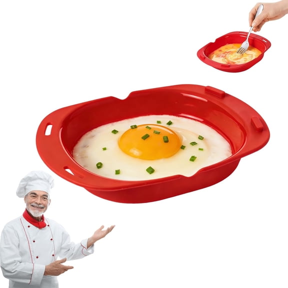 ABPETE Silicone Omelet Maker,Silicone Microwave Omelet Maker,Non Stick Roll Baking Pan,Easy Egg Poacher Kitchen Gadget with Compact Storage Design (1)