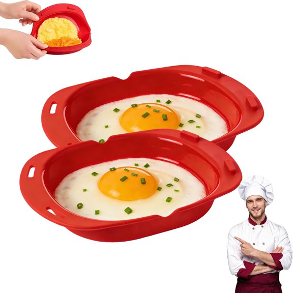 ABPETE Silicone Omelet Maker,Silicone Microwave Omelet Maker,Non Stick Roll Baking Pan,Easy Egg Poacher Kitchen Gadget with Compact Storage Design (2)