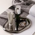 thumbnail image 1 of ABPETE Silver Tray Decorative Vanity Tray Bathroom Tray Jewelry Dish Ceramic Silver Round Plate Holder Makeup Tray Home Organizers Irregular Storage Plate Bathroom Organizer(Long), 1 of 7