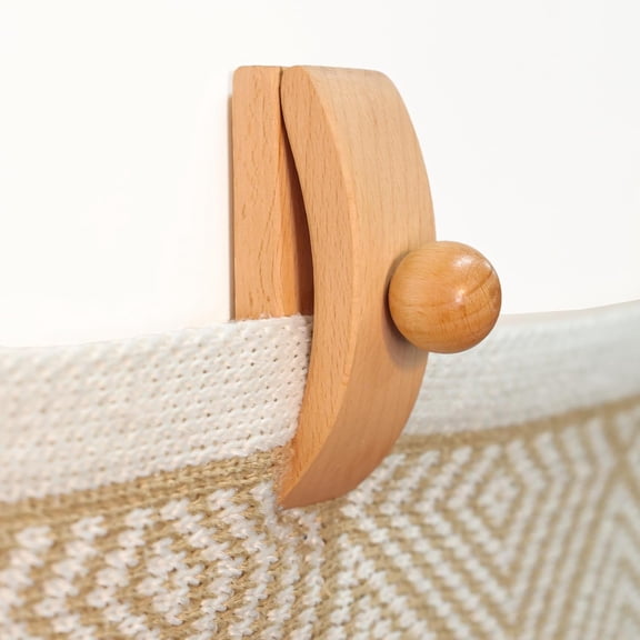 ABPETE  Solid Beech Wood Tapestry Wall Hangers 4 Pack Quilt Hangers, Blanket Hanger Clamps for Display, Wooden Wall Clips for Hanging Rug