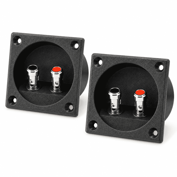 ABPETE Speakers Terminal Post Boxes, Push Spring Type 2 Binding Post Cable Connector Acoustic Components, 2Pcs