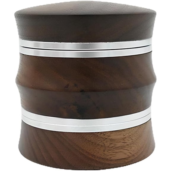 ABPETE Spice Grinder, 2.6 Inch with Collector Brush, Personalized Walnut and Aluminum Manual Grinder, is a great gift for your home kitche (silver)