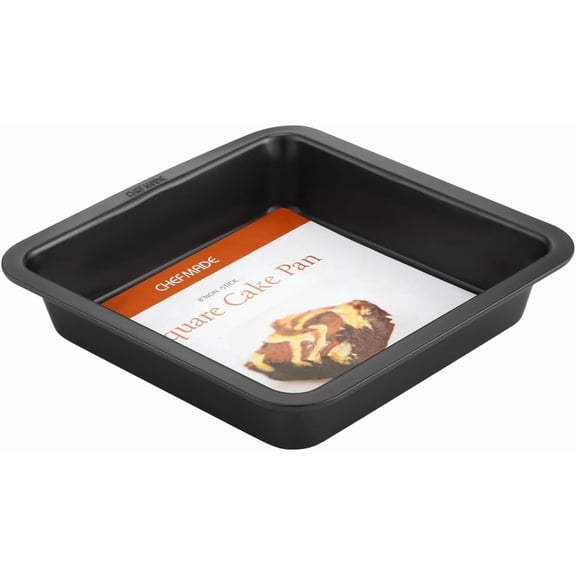 ABPETE Square Cake Pan, 8-Inch Bakeware Non-Stick Carbon Steel Pan Deep Dish Oven Baking Mold Baking Tray Ovenware for Cakes, Bread, Pizza, Cookies