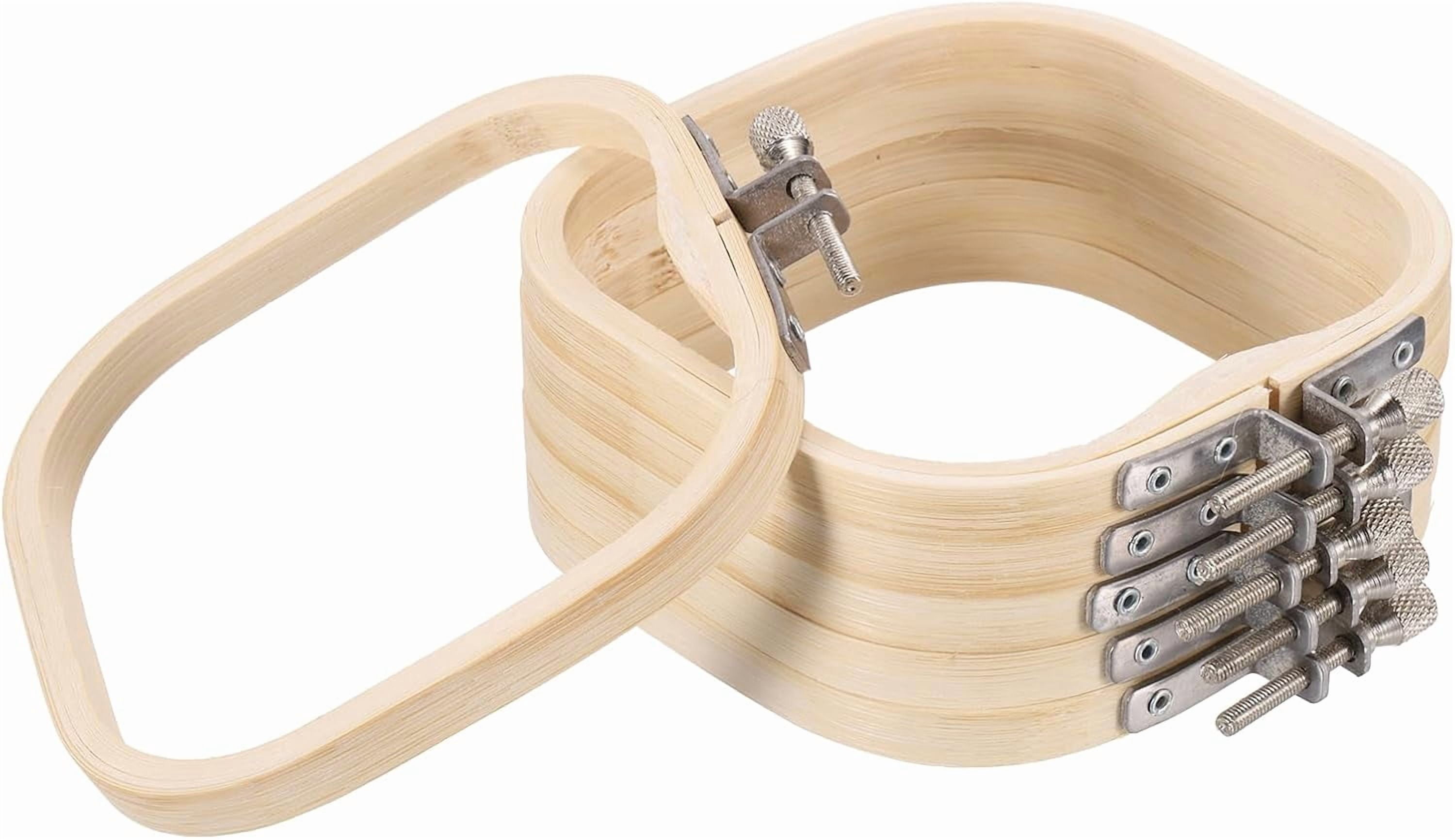 ABPETE Square Embroidery Hoops, Adjustable Bamboo Cross Stitch Hoops Ring Embroidery Frame Punch Needle Hoop for Sewing, Needlework, DIY( 6 Pieces 4.7" x 4.7" )