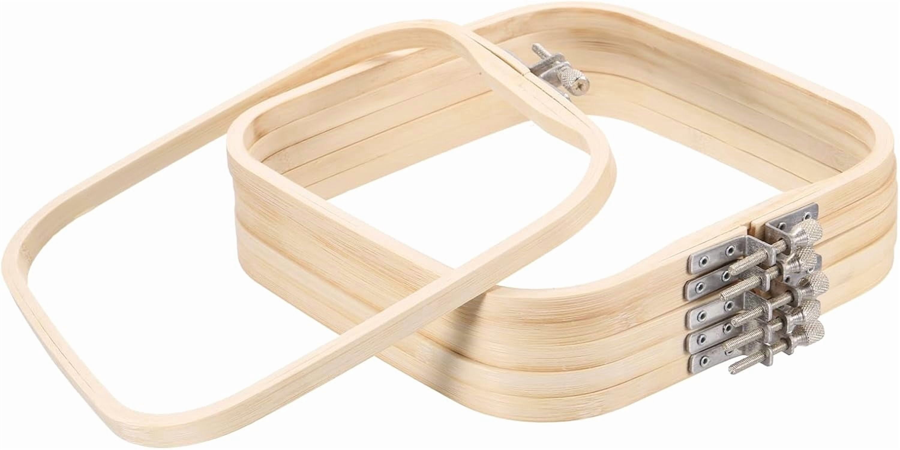 ABPETE Square Embroidery Hoops, Adjustable Bamboo Cross Stitch Hoops Ring Embroidery Frame Punch Needle Hoop for Sewing, Needlework, DIY( 6 Pieces 7.9" x 7.9" )