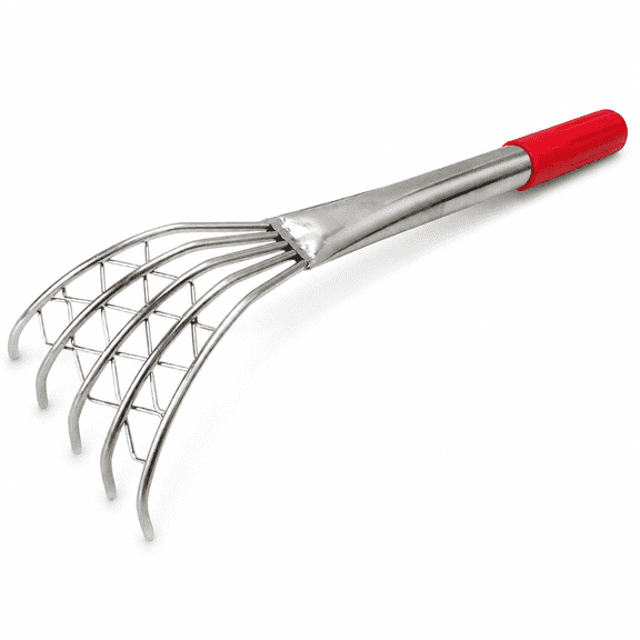 ABPETE Stainless Steel Clam Rake with Long Handle 15.7 Inch Claw Style Hand Tool for Digging Clams Oysters and Shellfish on Beach Efficient Seafood Harvesting