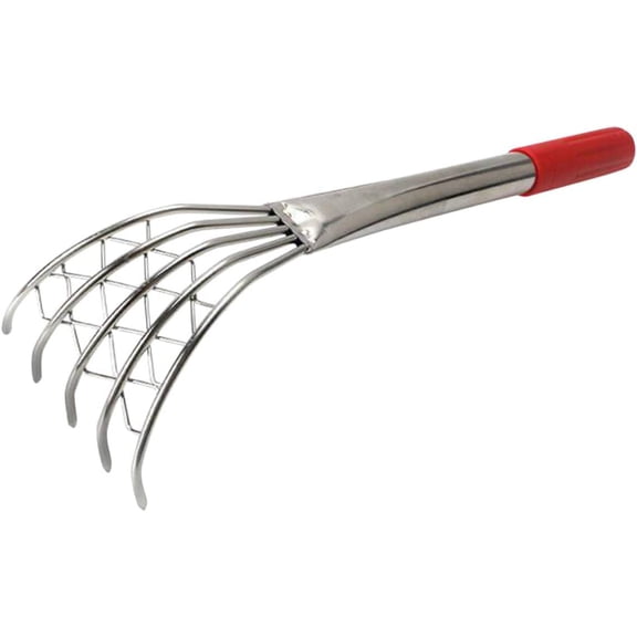 ABPETE Stainless Steel Clam Rake with Long Handle 15.7 Inch Claw Style Hand Tool for Digging Clams Oysters and Shellfish on Beach Efficient Seafood Harvesting