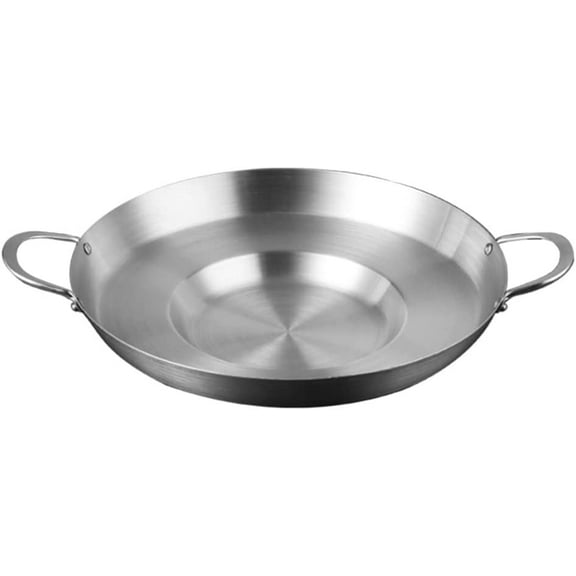 ABPETE Stainless Steel Concave, Heavy Duty Outdoors Griddle Fryer Cookware Wok Pan Fry, Pans Deep Frying Bowl Cookware Para Carnitas 38cm/15