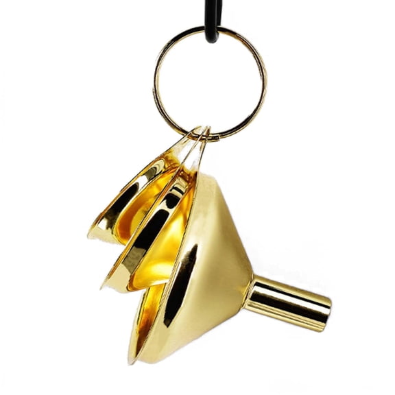 ABPETE Stainless Steel Funnel, 3 Pack Gold Metal Kitchen Funnel Set, Food Grade Kitchen Gadgets Accessories, Mini Funnels for Filling Bottles, Liquid Transfer, Cooking, Car Oil, Lab Use