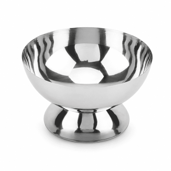 ABPETE Stainless Steel Ice Cream Bowls,7 Oz Footed Dessert Cups with Wide Base, Metal Sundae Cups for Ice Cream, Pudding, Fruit, Snacks, Salad, Party, Home & Bar Use(1 pcs, Short)