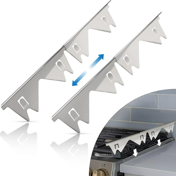 ABPETE Stainless Steel Stove Counter Gap Cover (2 Pack), Oven Gap Filler, Stove Gap Filler for Kitchen, Range Trim Kit, Easy Clean with Heat Resistant, Adjustable Length 13.8” to 27.6”