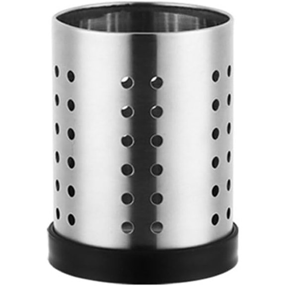 ABPETE Stainless Steel Utensil Holder for Kitchen, Utensil Holder Drainer Basket for Countertop, Chopstick Spoon Holder Dryer Rack, Utensil Caddy for Cooking Utensils Holder, Silver, Small, 1pc