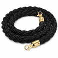 thumbnail image 1 of ABPETE 5 Ft Stanchion Rope, Twisted Barrier Rope with Snap Hooks for Queue Posts, Crowd Control Divider for Hotels, Events, Banks, Theaters and Exhibitions, Black Golden, 1 of 7