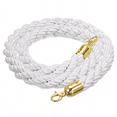 thumbnail image 1 of ABPETE Stanchion Rope, 1.5m/5Ft Barrier Rope Twisted Post Ropes with Snap Hooks for Posts Stands Queue Divider Crowd Control of Hotel, White Golden, 1 of 7