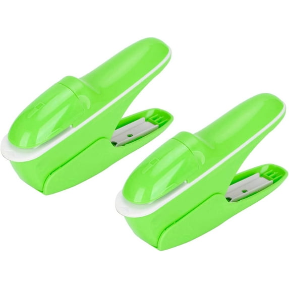 ABPETE Stapleless Stapler, No Staple Stapler Paper Clinch Compact Staple Free Staplers Binding Hand Tool Up to 8 Sheets Binding(2Pcs Green)