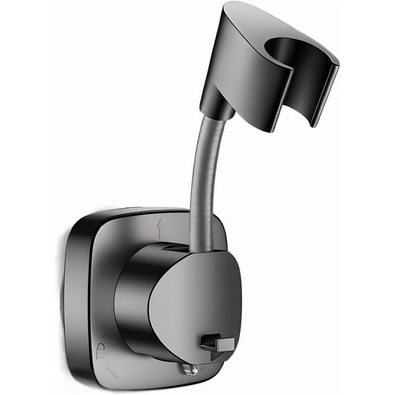 ABPETE Suction Cup Shower Head Holder - Angle Adjustable Spring Arm, Flexible Wall Mount Shower Hose Holder, Removable Hand Held Shower Bracket with Vacuum Lock & Bonus Hook for Bathroom, Kitchen