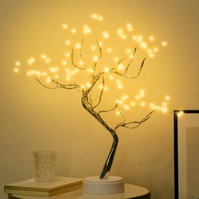 ABPETE Tabletop Bonsai Tree,DIY 108 LED Bonsai Tree Light with Bendable Branches - USB/Battery Powered Fairy Spirit Lamp for Home Decor, Night Light, and Festivals