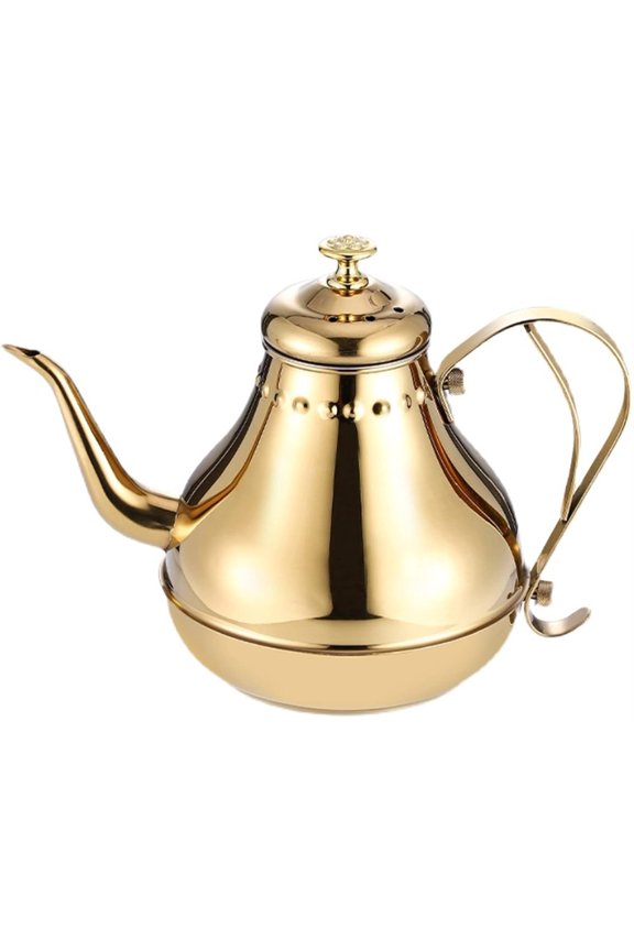 Teapot, Gold Tea Kettle, Stainless Steel Water Kettle with Infuser, Small Tea Pot for Stovetop (Color : Gold, Size : 1.2L)