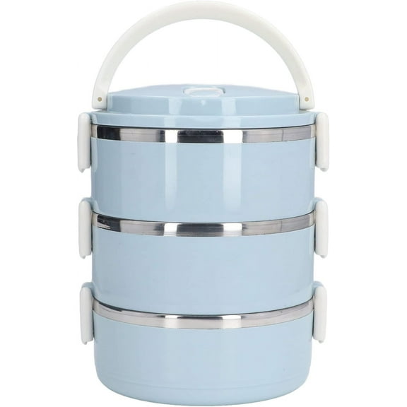 ABPETE Thermal Lunch Box,3 Tier Stainless Steel Thermal Lunch Box For Adults Office Camping,Home Stackable Stainless Steel Thermal Compartment Lunch/Snack Box Compartment Lunch Container