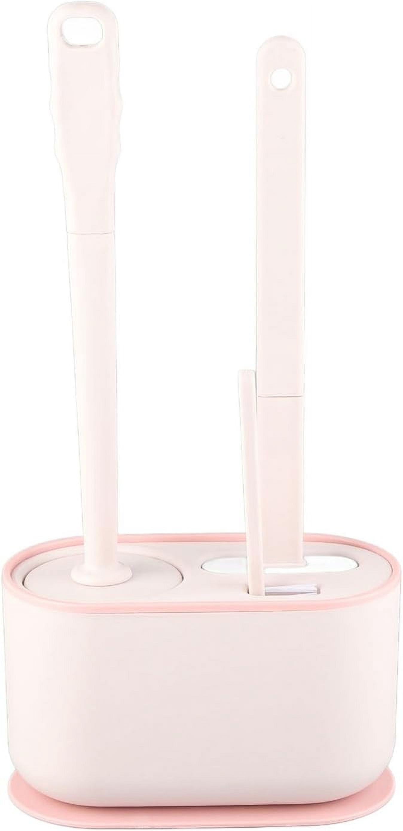 ABPETE Toilet Brush Set, Bathroom Accessories, Toilet Bowl Cleaners, Deep Cleansing Multifunctional Hanging Toilet Brush Set for Bathroom(Cherry Blossom Pink)