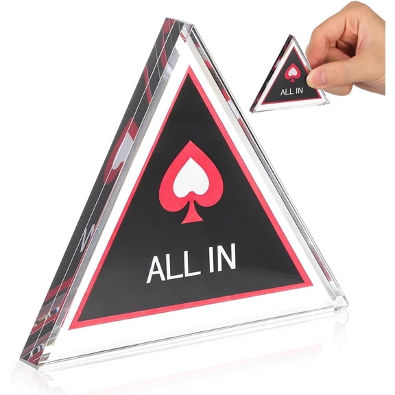 ABPETE Triangle Poker Dealer Button, Double Layer Poker Chips Game for Party Game Night, Home Gatherings(2pcs)