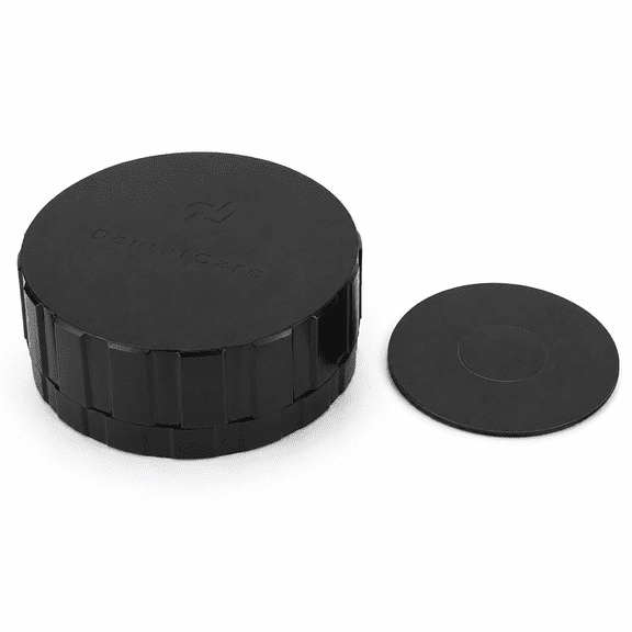ABPETE Veneer Box, All Ceramic Veneer Processing Box, Portable and Reusable Denture Storage Box with Spare Pad, Round Shape, Ultra Thin Mesh, Black