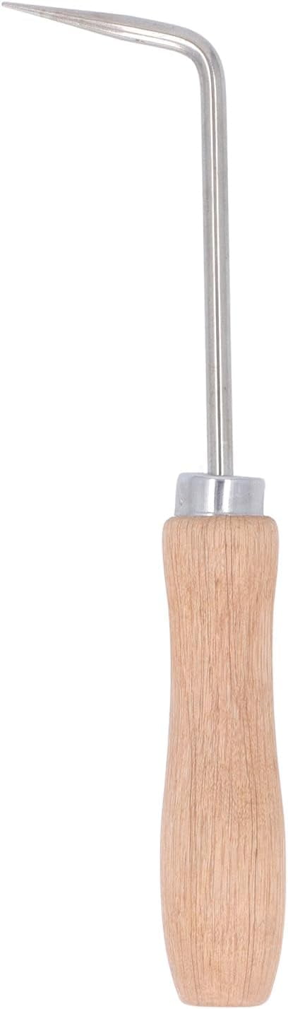 ABPETE Weld Seam Crochet, 6mm Diameter Wood Handle Hot Welding Crochet High Speed Steel Seam Tester Seam Needle for Roofing PVC TPO EPDM, WeldingAccessory