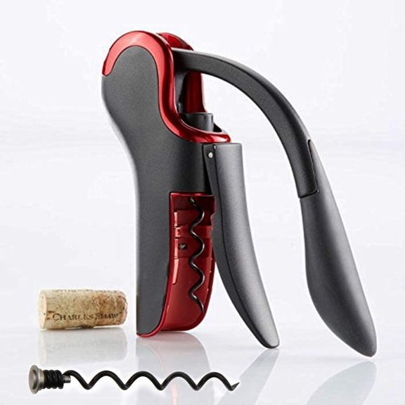 ABPETE Wine Opener Compact Vertical Corkscrew Wine Bottle Opener with Built-in Foil Cutter