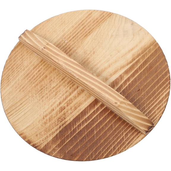 ABPETE Wok Lid for 5-inch Woks, Small Pan Pot Japanese Pot Cover Chinese Cover Skillet with Handle Wood Tamagoyaki Pan Spill Stopper for Kitchen