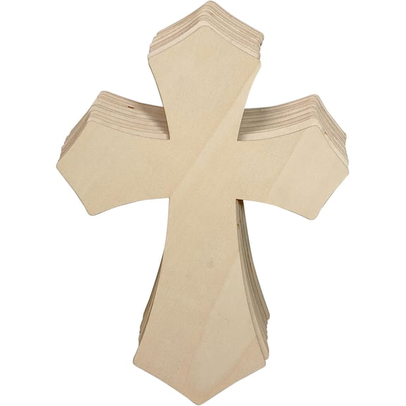 ABPETE Wood Cross Unfinished Wooden Crosses for Crafts Blank Wood Cross for Wall Decor DIY Project(12 Inch,12 Pack )