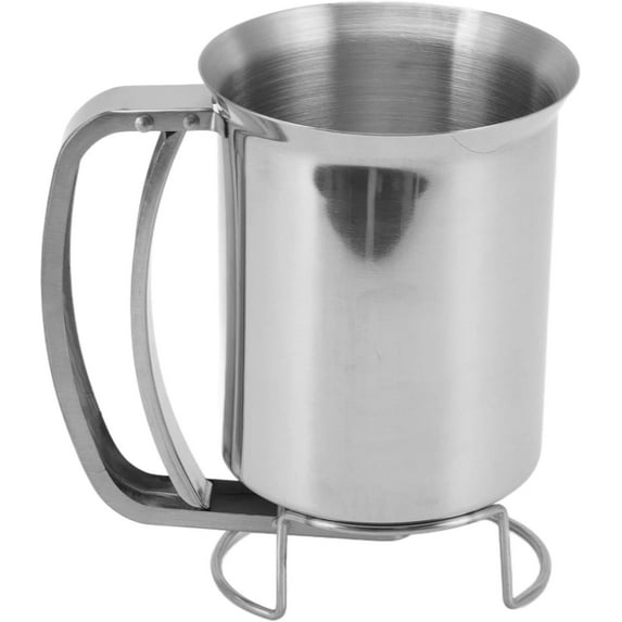 ABPETE batter dispenser,1000ml Stainless Steel Pancake Batter Dispenser, Handheld Pancake Batter Pourer with Easyflow Spout Squeeze Handle for Cupcakes Belgian Waffles Crepes Muffin Baking