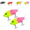 thumbnail image 1 of ABPETE fishing lure,Slow-Sink Glide Bait,Multi-Joint Swimbait,Mini Glide Bait for Bass Fishing Saltwater Ready Wobbler Lure(Yellow-pink), 1 of 10