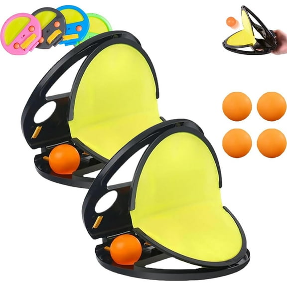 ABPETE flyball beach game,Racket-Pocket Catch Game, Racket Pocket, Toss and Catch Ball Game, Toss and Catch Ball Set,Throw Catch Ball Game(2 beats and 4 balls)