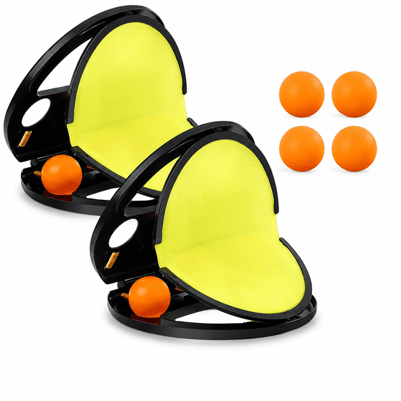 ABPETE flyball beach game,Racket-Pocket Catch Game, Racket Pocket, Toss and Catch Ball Game, Toss and Catch Ball Set,Throw Catch Ball Game(2 beats and 4 balls)