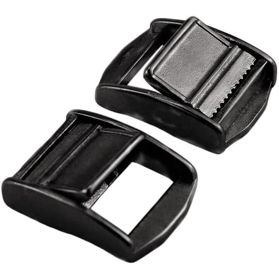 ABPETE slide buckle, 2 Pack Stainless Steel Black Lock Slider Buckles,Heavy Strap Release Buckle Adjustable Metal Buckle Fasteners