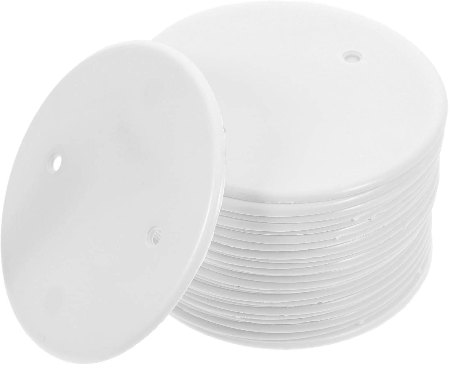 ABPETEC 30pcs Wire Round Wall Plate - Ceiling Cover, Electrical Outlet Plates, Flat Blank Access Panel for Drywall Unpack - White Pp