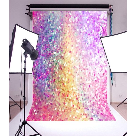 ABPHOTO 5x7ft Photography Backdrop Bokeh Halos Glitter Sequins Romantic Birthday Wallpaper Valentine's Day Girl Photo Background Backdrops