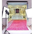 thumbnail image 1 of ABPHOTO 5x7ft Photography Backdrop Castle Luxury Palace Droplight Elegant Stair Shining Lights Pink Carpet Marble Floor Interior Girl Photo Background Backdrops, 1 of 4