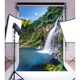 thumbnail image 1 of ABPHOTO 5x7ft Photography Backdrop Nature Landscape Waterfall Mount Green Pool Blue Sky Photo Background Backdrops, 1 of 4