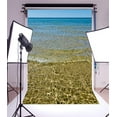 thumbnail image 1 of ABPHOTO 5x7ft Photography Backdrop Seaside Sea Surf on Pebble Beach Wave Horizon Blue Sky Nature Landscape Summer Travel Photo Background Backdrops, 1 of 4
