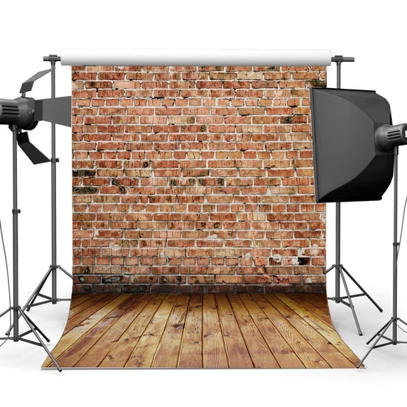 ABPHOTO 5x7ft Photography Backdrops Dreamy Fairy Tale Weathered Color Paint Brick Wall Nostalgia Stripes Wood Floor Seamless Newborn Baby Children Adults Portraits Photo