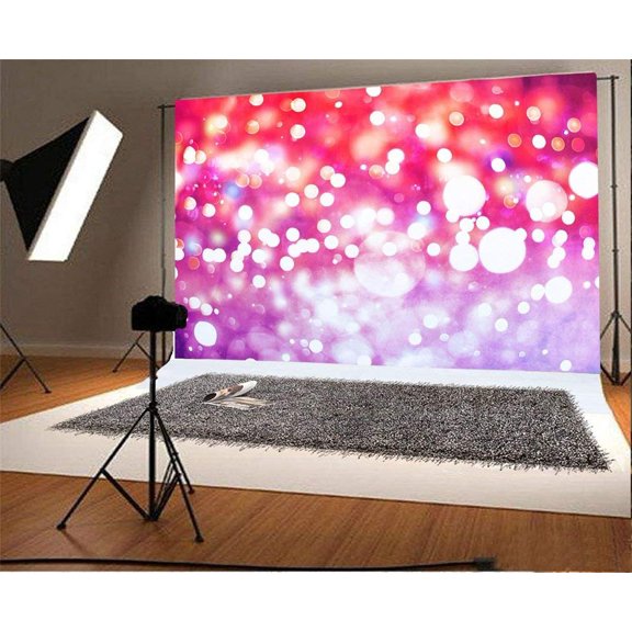 ABPHOTO 7x5ft Photography Backdrop Bokeh Sparkle Sequins Shining Lights Valentine's Day Romantic Wallpaper Photo Background Backdrops