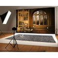 thumbnail image 1 of ABPHOTO 7x5ft Photography Backdrop Bookshelf Library European Style Books Candles Arch Window Moon Night Interior Photo Background Backdrops, 1 of 4