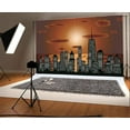 thumbnail image 1 of ABPHOTO 7x5ft Photography Backdrop Cartoon City Landscape Town Wallpaper Illration Sun Cloud Skyscraper Photo Background Backdrops, 1 of 4