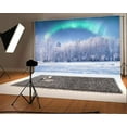 thumbnail image 1 of ABPHOTO 7x5ft Photography Backdrop Christmas Pine Tree Snow Covered Landscape Abstract Lights Rainbow Winter Xmas Photo Background Backdrops, 1 of 4