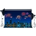 thumbnail image 1 of ABPHOTO 7x5ft Photography Backdrop Merry Christmas Fancy Fireworks Modern Building Wedding Party Event Celebrate Decoration Xmas Backdrops Seamless Kids Girl Adults Happy New Year, 1 of 3