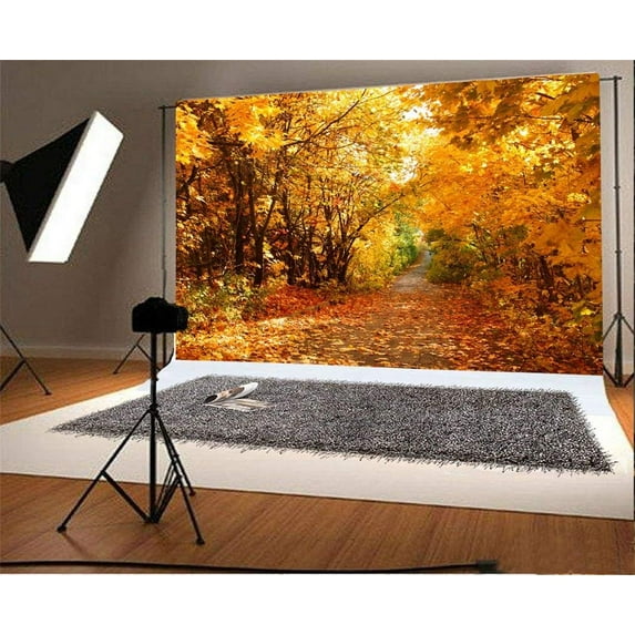 ABPHOTO 7x5t Photography Backdrop Autumn Forest Yellow Leaves Nature Landscape Photo Background Backdrops for Photography Photo Shoots Party Adults Wedding Personal Portrait Photo Studio Props