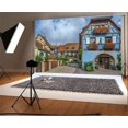 thumbnail image 1 of ABPHOTO 7x5t Photography Backdrop Floral France Street in Eguisheim Alsace Hot Pink Flowers European Green Plants Blue Sky White Cloud Travel Photo Background Backdrops, 1 of 4