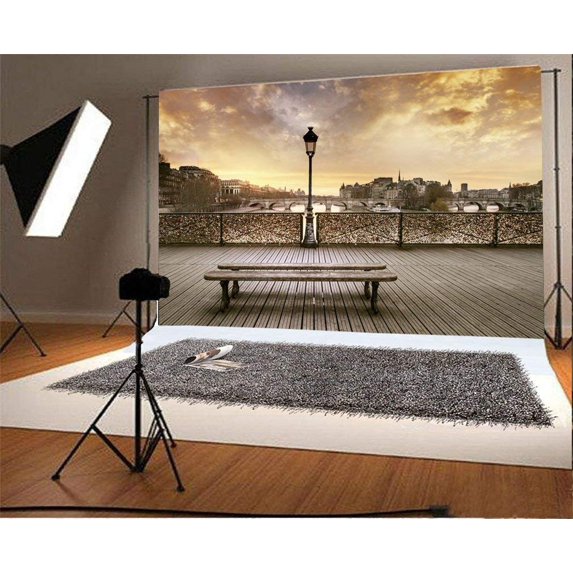 ABPHOTO 7x5t Photography Backdrop Pont Des Arts Paris France Seaside City Landscape Landmark Photo Background Backdrops